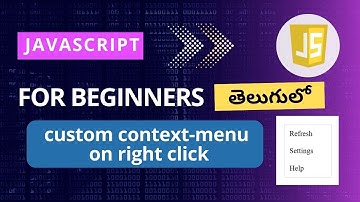create custom context menu | event handling in javascript |events in javascript telugu | javascript