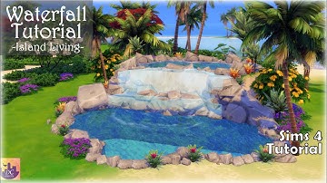 Sims 4 Waterfall Tutorial 🌊🌴 // Sims 4 Island Living [No CC]