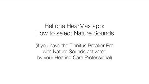 Adjusting Tinnitus Sound Generator with Nature Sound in HearMax app