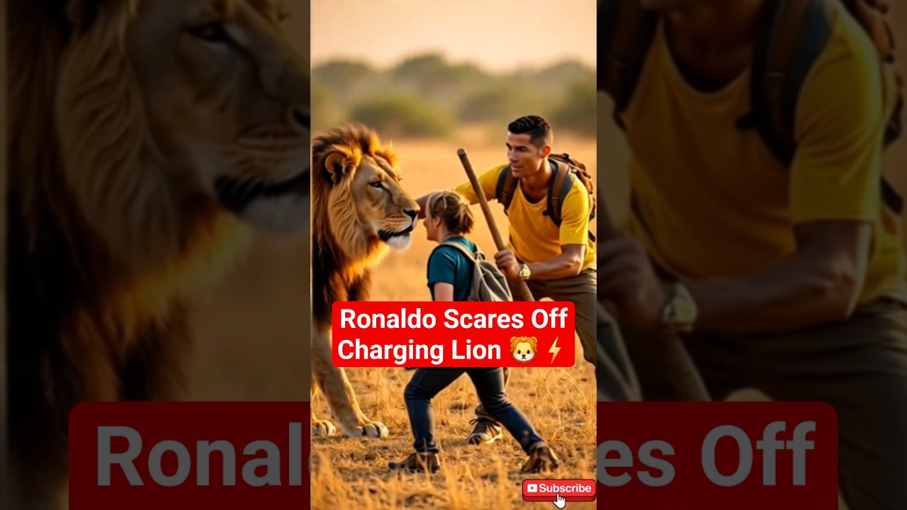 Ronaldo Scares Off Charging Lion 🦁⚡ ~ mini wood toy- woodworking art skill/wood hand 