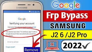 SAMSUNG J2 6 FRP UNLOCK NEW METHOD | Remove Google Account Bypass in J2 6, J2 Pro Hindi 2021