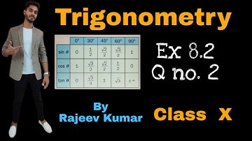 CHAPTER 8 INTRODUCTION TO TRIGONOMETRY, EX 8.2, QUESTION NO. 2 , CLASS 10TH, NCERT, BY RAJEEV KUMAR