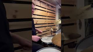 I’m playing a syncopated bass drum and hi hat pattern over an accented double stroke pattern.