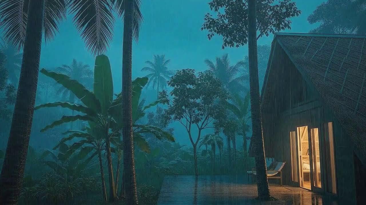 Heavy Rain and Thunder Sounds for Nighttime Sleep 🌩️