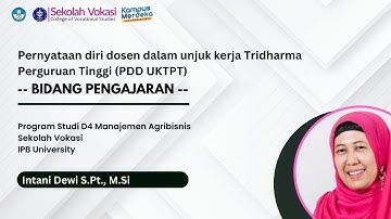 PDD UKTPT SERDOS 2024 BIDANG PENGAJARAN | INTANI DEWI - SEKOLAH VOKASI IPB