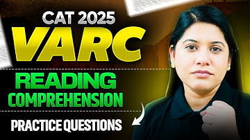 CAT 2025 VARC | Reading Comprehension Practice Questions | Deepika Awasthi