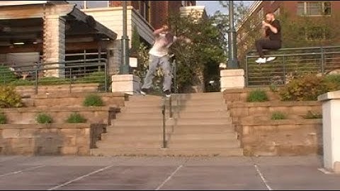 Backside Boardslide & Backside Bluntslide Riverwalk 9 Stair Handrail La Crosse, WI - Brandon Hanson.