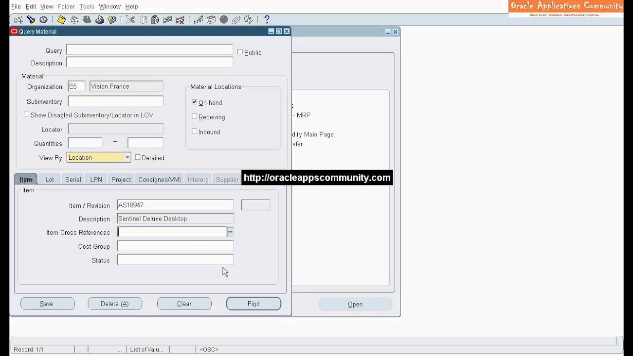 Onhand Oracle R12 View Onhand - Oracle Inventory - YouTube