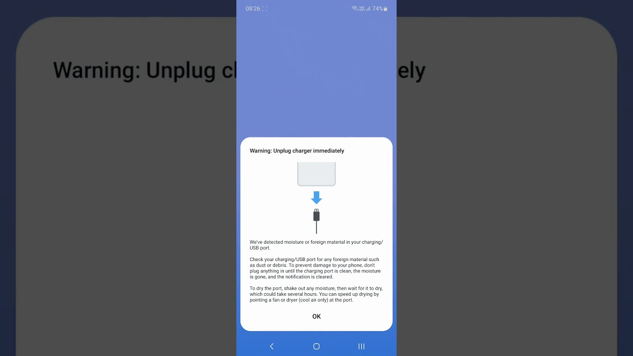 Moisture Or Foreign Material In Charging USB Port Error Samsung A72