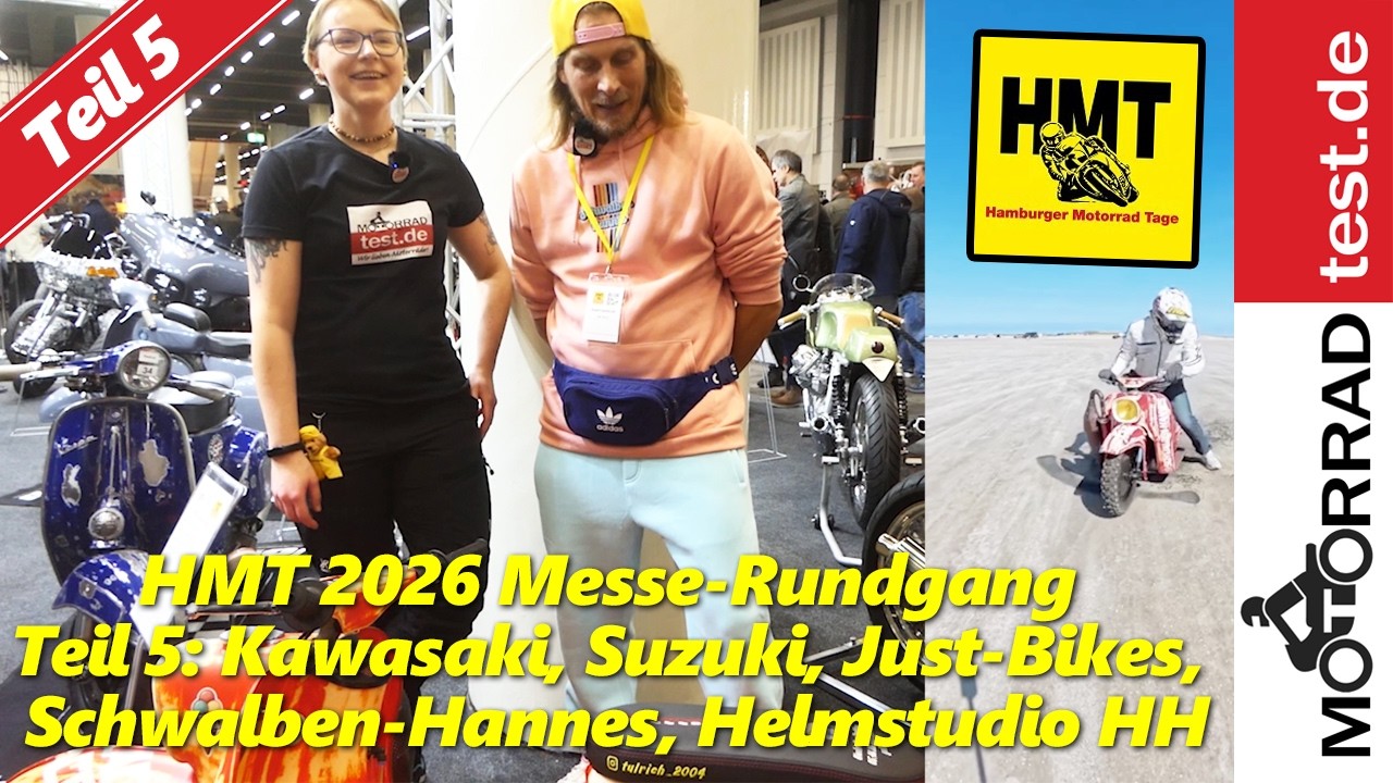 HMT 2026 Messerundgang | Teil 5: Kawasaki, Suzuki, Helmstudio Hamburg, Just-Bikes & Schwalben-Hannes