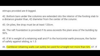 RCC STRUCTURES 100 LIMITING VALUES CIVIL ENGINEERING SUBJECTIVE MATERIALS PART - 9