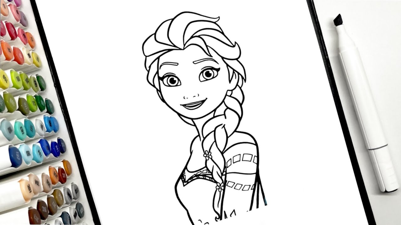 Coloring Disney Frozen Elsa Coloring Page | Coloring Videos for Kids # ...