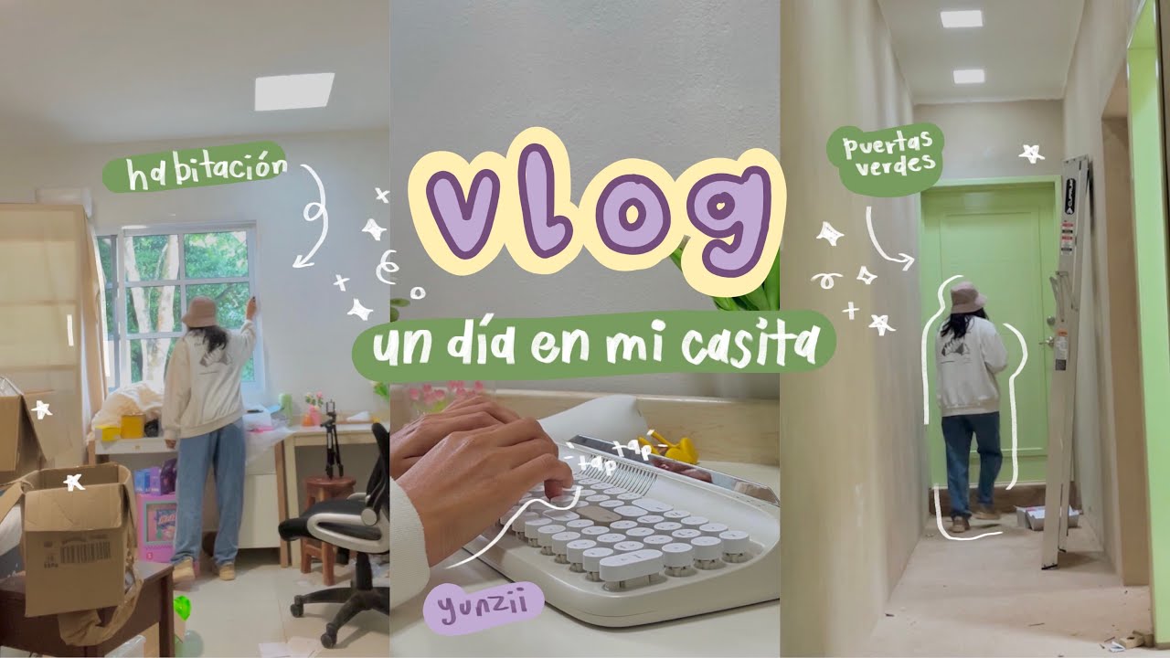 Vlog: Un día en mi casita / jardín y limpieza 🌷+ YUNZII retro Keyboard