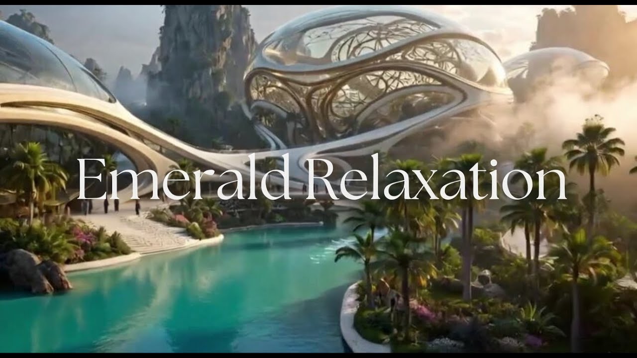 💎🌟 Emerald Relaxation: Futuristic Oasis of Tranquility 🌿😌✨
