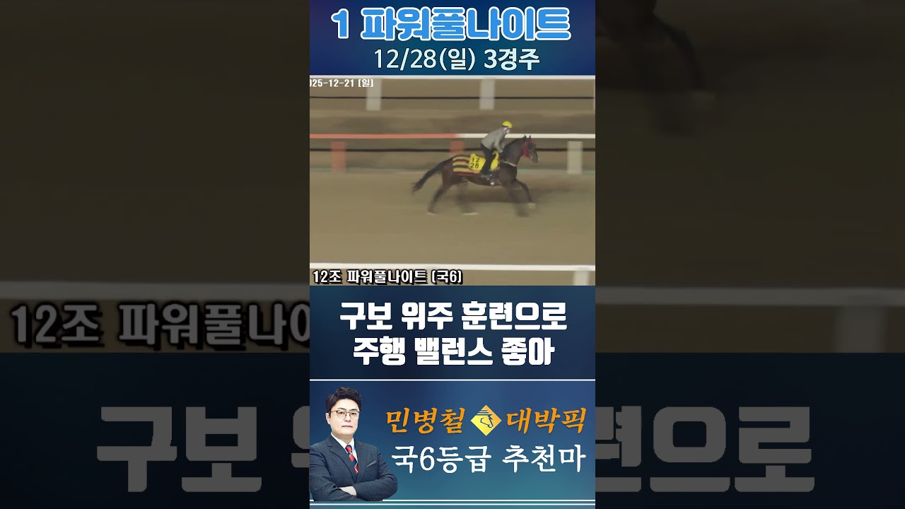 [서울 경마] 민병철 대박픽 2025년 12월 28일 일요 3R 추천마1 #한국마사회 #horse #경마 #하이라이트 #horseracing #riding