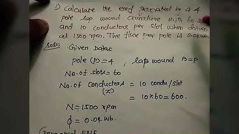 Problems based on EMF equation of DC generator