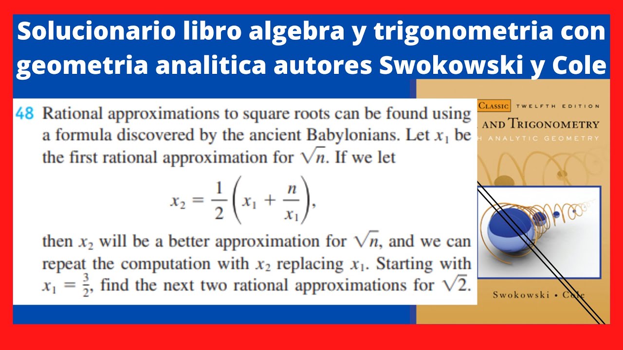 Ejercicio 48 resuelto libro algebra y trigonometria con geometria