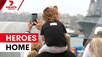HMAS Brisbane crew reunites with families | 7NEWS