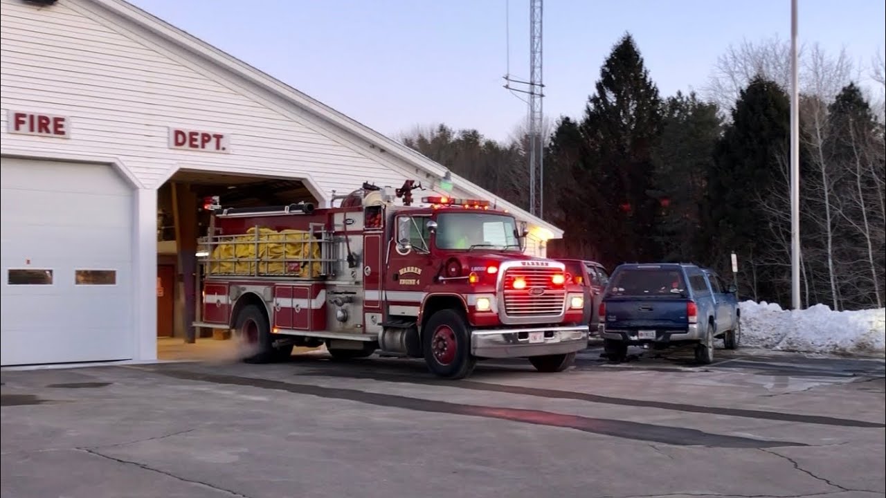 Warren, ME Engine 4 Responding to Structure Fire - YouTube