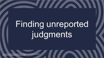 Finding unreported judgments