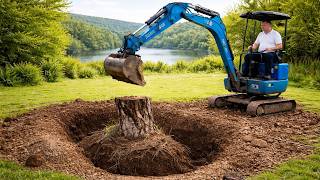 Huge Tree Stump Vs 1999 Mini Excavator