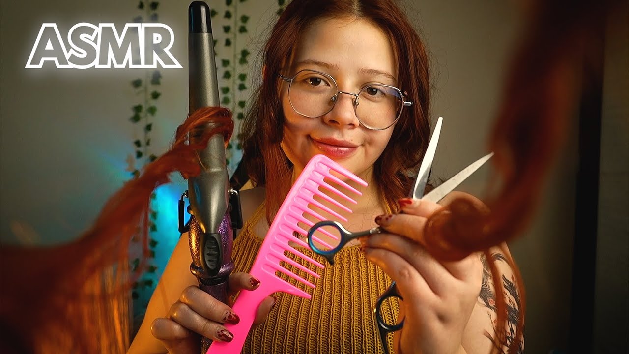 Asmr 💇🏻‍♀️Estilizo tu CABELLO 💁🏻‍♀️( Corte, Cepillado y ONDAS o RIZOS )  - Vivalen ASMR