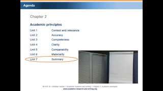 Academic research and writing – Chapter 2 Academic principles – Unit 7 Summary