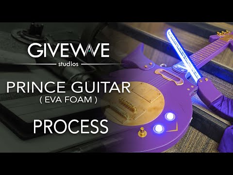 Prince EVA foam guitar ( PROCESS ) with bluetooth speaker & LED lights @GiveWaveStudios