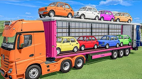 TRANSPORT OF COLORS ! CRAZY LOADING with FIAT 126 CARS ! Farming Simulator 22