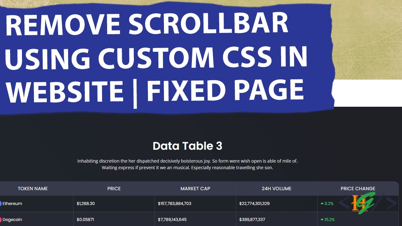 How to Remove Scrollbar using Custom CSS in Website | Fixed Page ...