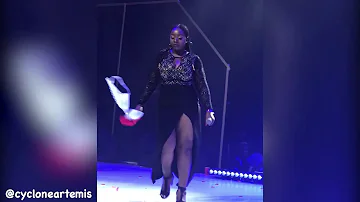 Amaka (Cyclone Artemis) responds to 2baba and Peruzzi on stage (Buckwyld n' Breathless 2018)