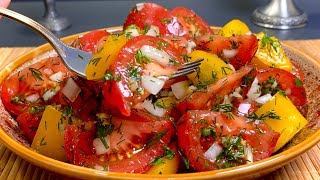 The most delicious tomato snack!  Great salad – quick and easy!