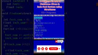 program to add distances using structure in C | #shorts #ytshorts #youtubeshorts #video #trending