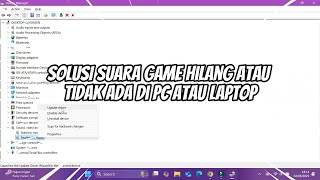 Download Lagu SOLUSI Suara Game Hilang atau Tidak Ada di PC atau Laptop MP3