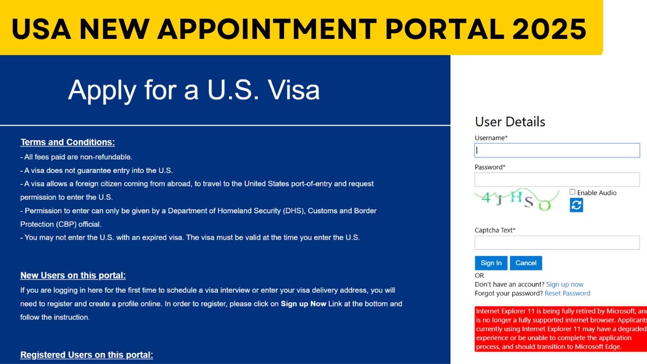 USA New Appointment Portal 2025 | New Appointment System | Register ...