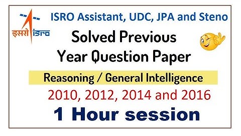 ISRO Assistant UDC JPA Steno | Solved Previous Year Questions 2010, 2012, 2014
