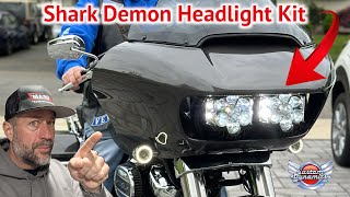 Harley Davidson Road Glide With Another Shark Demon Headlight  #harleydavidson #cyclefanatix