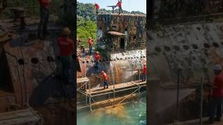 Abonded Submarine to floating hotel 🛠️ #trending #restoration #shorts #submarine