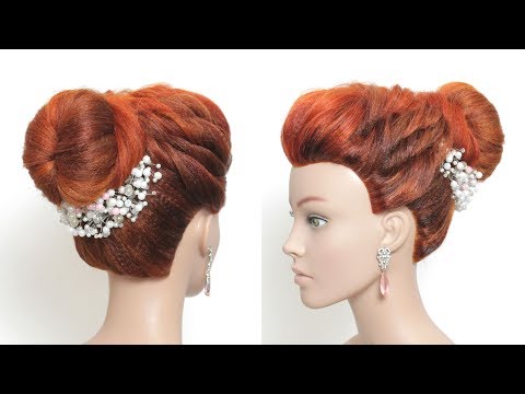 easy-high-bun-updo.-wedding-hairstyle-for-long-hair-tutorial