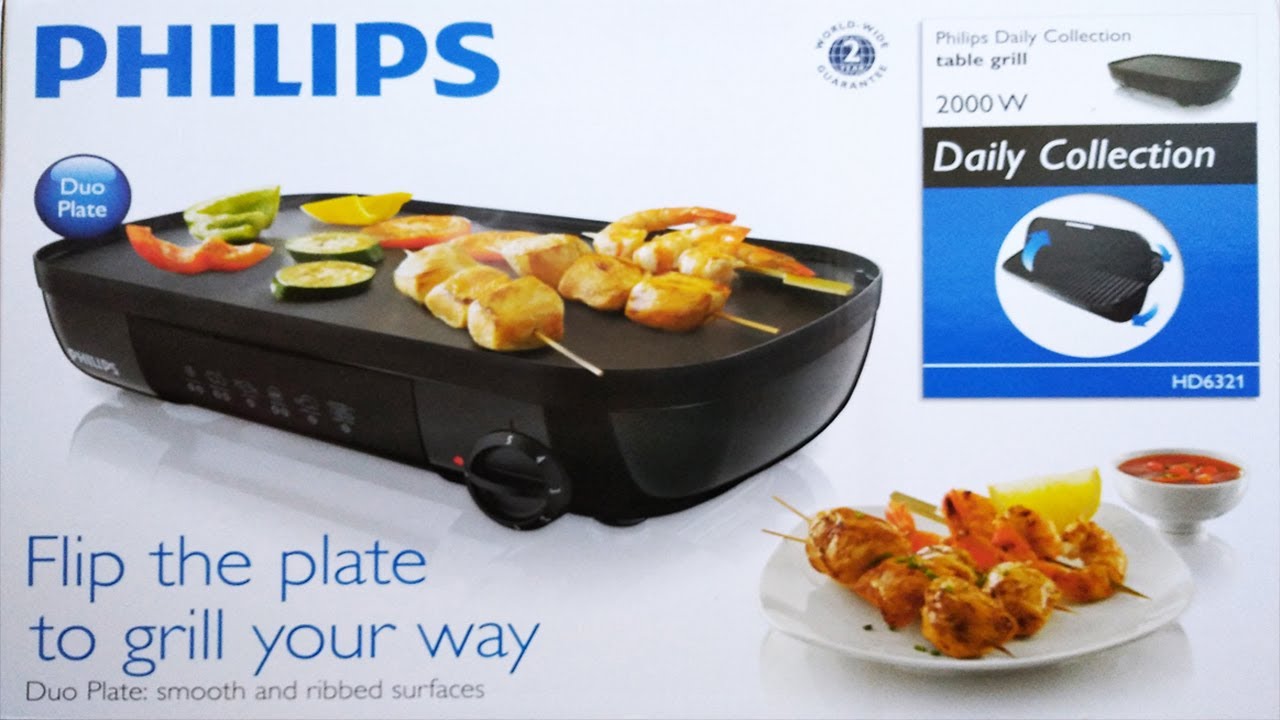 PHILIPS - Parrilla HD6321/20 Grill 2000W Daily Collection -