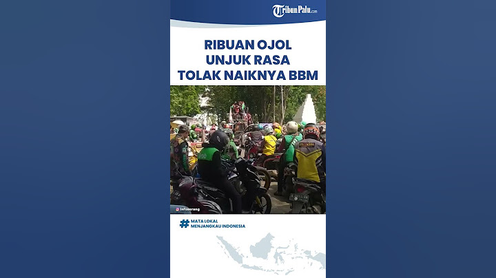 Ribuan Ojek Online di Serang Berunjuk Rasa Tolak Kenaikan Harga BBM, Dorong Motor Keadaan Mati Mesin