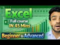 Excel Roadmap for Data Analyst in 45 Minutes | Basic to Advanced Excel