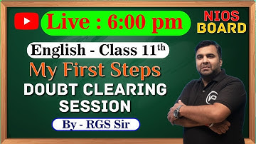 My First Steps | Chapter 1 | Lecture 1 | By RGS Sir