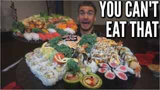 $300 STEAK & SUSHI CHALLENGE (Japanese Hibachi) | IN INDIANAPOLIS | MAN VS FOOD