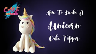 CAKE NATION | How To Make A Fondant Unicorn Cake Topper - Quick and Simple Tutorial