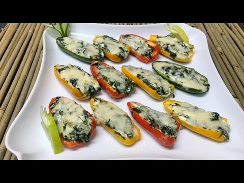 CHILES MINI PEPPERS RELLENOS DE QUESO Y ESPINACAS, DELICIOSA RECETA ...