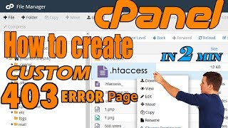 How to create custom 403 error page in cpanel [Easy method] ☑️