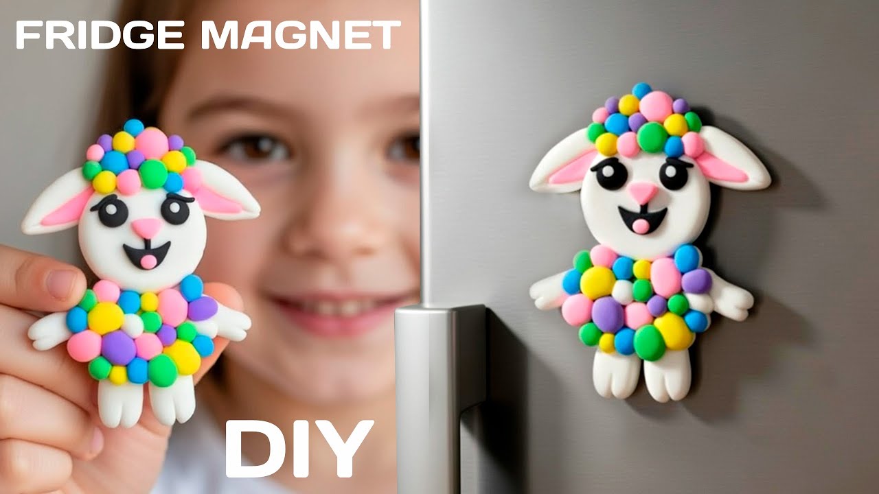 DIY | Air Dry Clay Cute Sheep 🐑 | How To Make a Fridge Magnet | Tutorial Handmade 🐑