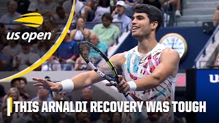 Even Carlos Alcaraz was impressed by this recovery from Matteo Arnaldi 👏 | 2023 US Open