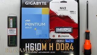 intel Pentium GOLD G7400 GIGABYTE H610M H DDR4 Kingston NV2 SSD PC Build